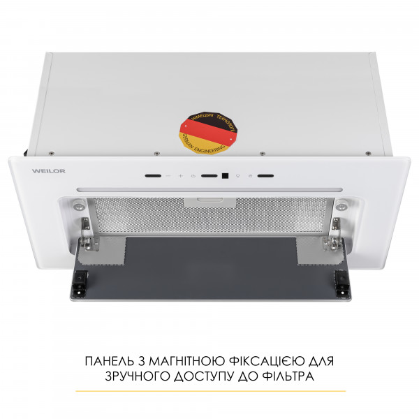 Витяжка повновбудована WEILOR LUMINA WBG 66 WHITE - зображення 10