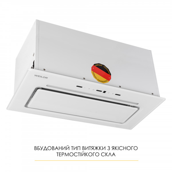 Витяжка повновбудована WEILOR LUMINA WBG 66 WHITE - зображення 5