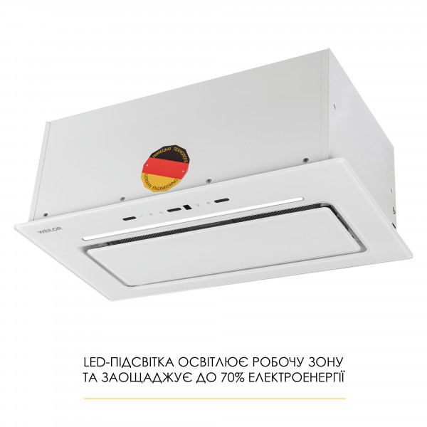 Витяжка повновбудована WEILOR LUMINA WBG 66 WHITE - зображення 7