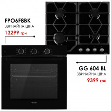 Комплект техніки Weilor: Духовка FPO6F8BK + Поверхня GG 604 BL