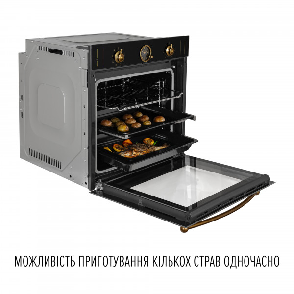 Perfelli 5905563501412 - зображення 13 Духова шафа електрична PERFELLI VINTAGE 6A8N NERO - зображення 13